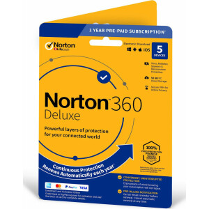 Norton 360 with Subscription (5 Devices - 1 Year) Deluxe incl. 50GB ESD